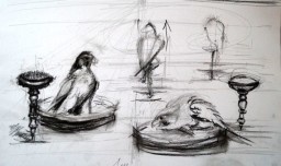 sketch with charcoal